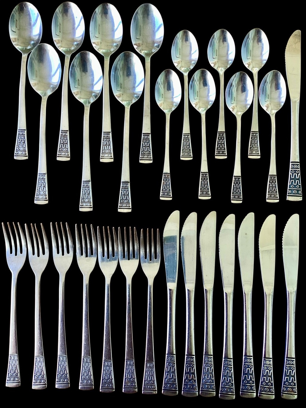 MCM 7-Place Flatware Set with Totem Pattern Handle (29 Pieces)